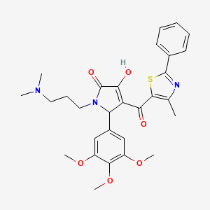 1-[3-(dimethylamino)propyl]-4-hydroxy-3-(4-methyl-2-phenyl-1,3-thiazole-5-carbonyl)-2-(3,4,5-trimethoxyphenyl)-2H-pyrrol-5-one