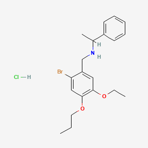 molecular formula C20H27BrClNO2 B4097262 N-(2-bromo-5-ethoxy-4-propoxybenzyl)-1-phenylethanamine hydrochloride 