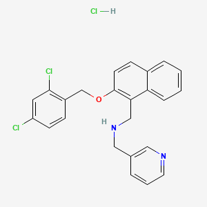 molecular formula C24H21Cl3N2O B4097264 N-[[2-[(2,4-dichlorophenyl)methoxy]naphthalen-1-yl]methyl]-1-pyridin-3-ylmethanamine;hydrochloride 