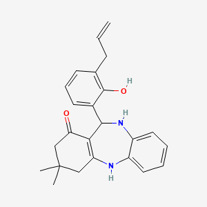 molecular formula C24H26N2O2 B4097276 11-(3-allyl-2-hydroxyphenyl)-3,3-dimethyl-2,3,4,5,10,11-hexahydro-1H-dibenzo[b,e][1,4]diazepin-1-one 