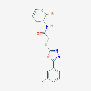 molecular formula C17H14BrN3O2S B409728 N-(2-Bromo-phenyl)-2-(5-m-tolyl-[1,3,4]oxadiazol-2-ylsulfanyl)-acetamide CAS No. 332358-35-7