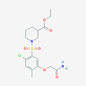 ethyl 1-{[5-(2-amino-2-oxoethoxy)-2-chloro-4-methylphenyl]sulfonyl}-3-piperidinecarboxylate