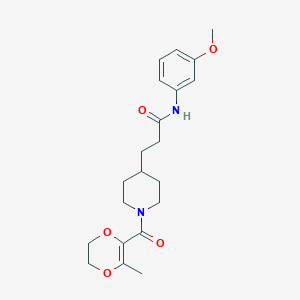 N-(3-methoxyphenyl)-3-{1-[(3-methyl-5,6-dihydro-1,4-dioxin-2-yl)carbonyl]-4-piperidinyl}propanamide