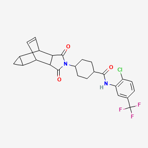 molecular formula C25H24ClF3N2O3 B4097319 N-[2-chloro-5-(trifluoromethyl)phenyl]-4-(1,3-dioxooctahydro-4,6-ethenocyclopropa[f]isoindol-2(1H)-yl)cyclohexanecarboxamide 