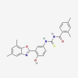 N-({[3-(5,7-dimethyl-1,3-benzoxazol-2-yl)-4-hydroxyphenyl]amino}carbonothioyl)-2,4-dimethylbenzamide