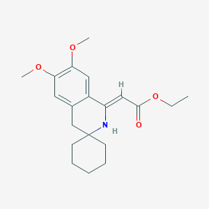 ethyl (2Z)-2-(6,7-dimethoxyspiro[2,4-dihydroisoquinoline-3,1'-cyclohexane]-1-ylidene)acetate
