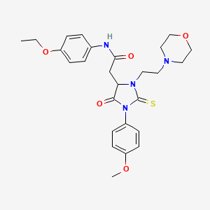 molecular formula C26H32N4O5S B4097346 N-(4-ethoxyphenyl)-2-{1-(4-methoxyphenyl)-3-[2-(morpholin-4-yl)ethyl]-5-oxo-2-thioxoimidazolidin-4-yl}acetamide 