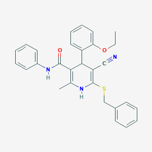 molecular formula C29H27N3O2S B409735 6-(benzylsulfanyl)-5-cyano-4-(2-ethoxyphenyl)-2-methyl-N-phenyl-1,4-dihydropyridine-3-carboxamide CAS No. 337499-45-3
