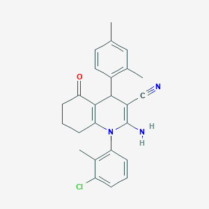 2-amino-1-(3-chloro-2-methylphenyl)-4-(2,4-dimethylphenyl)-5-oxo-1,4,5,6,7,8-hexahydro-3-quinolinecarbonitrile