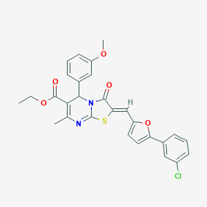 ethyl 2-{[5-(3-chlorophenyl)-2-furyl]methylene}-5-(3-methoxyphenyl)-7-methyl-3-oxo-2,3-dihydro-5H-[1,3]thiazolo[3,2-a]pyrimidine-6-carboxylate
