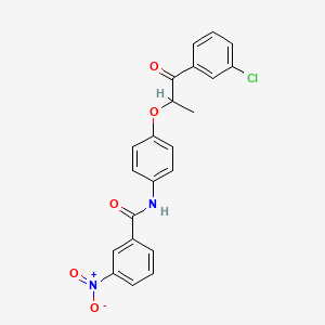 N-(4-{[1-(3-chlorophenyl)-1-oxopropan-2-yl]oxy}phenyl)-3-nitrobenzamide