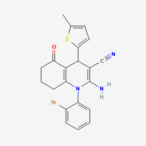 molecular formula C21H18BrN3OS B4097372 2-amino-1-(2-bromophenyl)-4-(5-methyl-2-thienyl)-5-oxo-1,4,5,6,7,8-hexahydro-3-quinolinecarbonitrile 