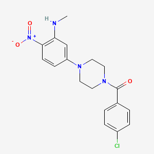 molecular formula C18H19ClN4O3 B4097405 5-[4-(4-chlorobenzoyl)-1-piperazinyl]-N-methyl-2-nitroaniline 