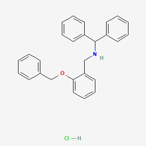 molecular formula C27H26ClNO B4097422 1,1-diphenyl-N-[(2-phenylmethoxyphenyl)methyl]methanamine;hydrochloride 