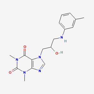 molecular formula C17H21N5O3 B4097443 7-{2-hydroxy-3-[(3-methylphenyl)amino]propyl}-1,3-dimethyl-3,7-dihydro-1H-purine-2,6-dione 