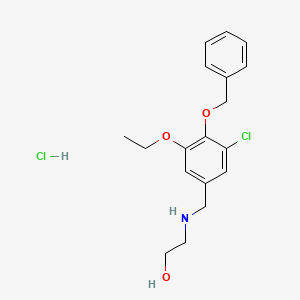 2-[(3-Chloro-5-ethoxy-4-phenylmethoxyphenyl)methylamino]ethanol;hydrochloride