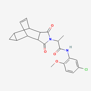 molecular formula C21H21ClN2O4 B4097489 N-(5-chloro-2-methoxyphenyl)-2-(1,3-dioxooctahydro-4,6-ethenocyclopropa[f]isoindol-2(1H)-yl)propanamide 