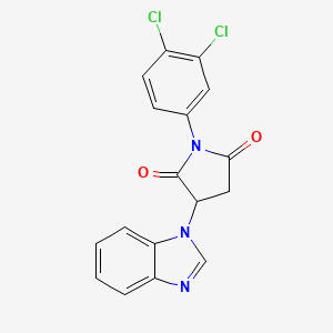 molecular formula C17H11Cl2N3O2 B4097498 3-(1H-1,3-BENZIMIDAZOL-1-YL)-1-(3,4-DICHLOROPHENYL)DIHYDRO-1H-PYRROLE-2,5-DIONE 