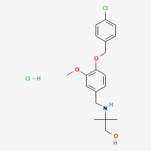 2-[[4-[(4-Chlorophenyl)methoxy]-3-methoxyphenyl]methylamino]-2-methylpropan-1-ol;hydrochloride