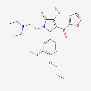 1-[2-(Diethylamino)ethyl]-4-(2-furylcarbonyl)-3-hydroxy-5-(3-methoxy-4-propoxy phenyl)-3-pyrrolin-2-one