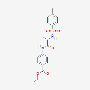 molecular formula C19H22N2O5S B4097534 ethyl 4-({N-[(4-methylphenyl)sulfonyl]alanyl}amino)benzoate 