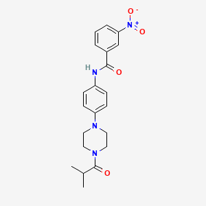 molecular formula C21H24N4O4 B4097536 N-{4-[4-(2-methylpropanoyl)piperazin-1-yl]phenyl}-3-nitrobenzamide 