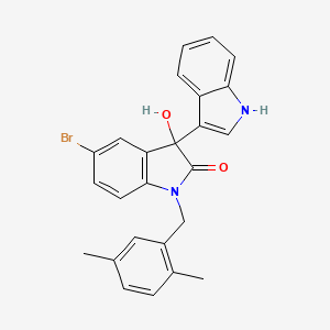 molecular formula C25H21BrN2O2 B4097538 5'-bromo-1'-(2,5-dimethylbenzyl)-3'-hydroxy-1',3'-dihydro-1H,2'H-3,3'-biindol-2'-one 