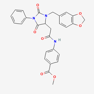 Methyl 4-({[3-(1,3-benzodioxol-5-ylmethyl)-2,5-dioxo-1-phenylimidazolidin-4-yl]acetyl}amino)benzoate