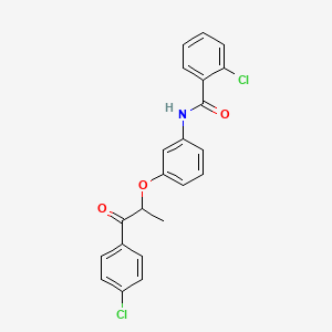 2-chloro-N-(3-{[1-(4-chlorophenyl)-1-oxopropan-2-yl]oxy}phenyl)benzamide