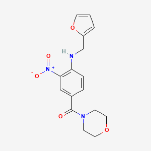 molecular formula C16H17N3O5 B4097573 [4-(Furan-2-ylmethylamino)-3-nitrophenyl]-morpholin-4-ylmethanone 