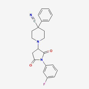 1-[1-(3-Fluorophenyl)-2,5-dioxopyrrolidin-3-yl]-4-phenylpiperidine-4-carbonitrile