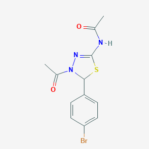 molecular formula C12H12BrN3O2S B409759 N-[4-acetyl-5-(4-bromophenyl)-4,5-dihydro-1,3,4-thiadiazol-2-yl]acetamide 