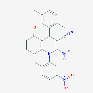 2-amino-4-(2,5-dimethylphenyl)-1-(2-methyl-5-nitrophenyl)-5-oxo-1,4,5,6,7,8-hexahydro-3-quinolinecarbonitrile