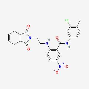 N-(3-chloro-4-methylphenyl)-2-[2-(1,3-dioxo-3a,4,7,7a-tetrahydroisoindol-2-yl)ethylamino]-5-nitrobenzamide