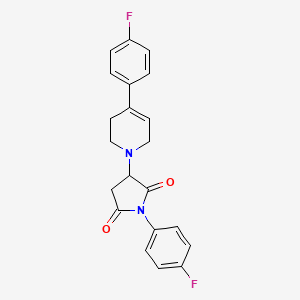 molecular formula C21H18F2N2O2 B4097623 1-(4-fluorophenyl)-3-[4-(4-fluorophenyl)-3,6-dihydropyridin-1(2H)-yl]pyrrolidine-2,5-dione 