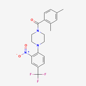 molecular formula C20H20F3N3O3 B4097636 (2,4-Dimethylphenyl){4-[2-nitro-4-(trifluoromethyl)phenyl]piperazin-1-yl}methanone 