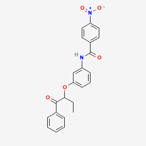 4-nitro-N-{3-[(1-oxo-1-phenylbutan-2-yl)oxy]phenyl}benzamide