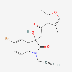 molecular formula C19H16BrNO4 B4097657 5-bromo-3-[2-(2,4-dimethylfuran-3-yl)-2-oxoethyl]-3-hydroxy-1-(prop-2-yn-1-yl)-1,3-dihydro-2H-indol-2-one 