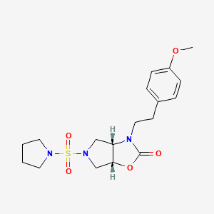 (3aS*,6aR*)-3-[2-(4-methoxyphenyl)ethyl]-5-(1-pyrrolidinylsulfonyl)hexahydro-2H-pyrrolo[3,4-d][1,3]oxazol-2-one