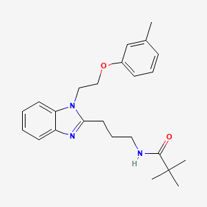 molecular formula C24H31N3O2 B4097679 2,2-DIMETHYL-N-(3-{1-[2-(3-METHYLPHENOXY)ETHYL]-1H-1,3-BENZODIAZOL-2-YL}PROPYL)PROPANAMIDE 