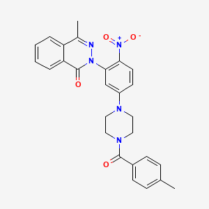 molecular formula C27H25N5O4 B4097691 4-methyl-2-(5-{4-[(4-methylphenyl)carbonyl]piperazin-1-yl}-2-nitrophenyl)phthalazin-1(2H)-one 