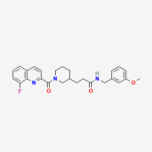 molecular formula C26H28FN3O3 B4097698 3-[1-(8-fluoroquinoline-2-carbonyl)piperidin-3-yl]-N-[(3-methoxyphenyl)methyl]propanamide 