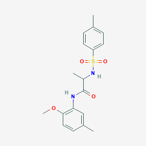 molecular formula C18H22N2O4S B4097725 N~1~-(2-methoxy-5-methylphenyl)-N~2~-[(4-methylphenyl)sulfonyl]alaninamide 