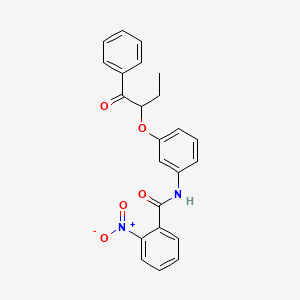 2-nitro-N-{3-[(1-oxo-1-phenylbutan-2-yl)oxy]phenyl}benzamide