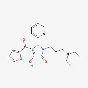 (4E)-1-[3-(diethylamino)propyl]-4-[furan-2-yl(hydroxy)methylidene]-5-(pyridin-2-yl)pyrrolidine-2,3-dione