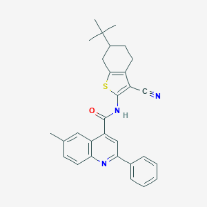 molecular formula C30H29N3OS B409775 N-(6-tert-butyl-3-cyano-4,5,6,7-tetrahydro-1-benzothien-2-yl)-6-methyl-2-phenyl-4-quinolinecarboxamide 