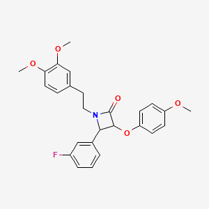 1-[2-(3,4-Dimethoxyphenyl)ethyl]-4-(3-fluorophenyl)-3-(4-methoxyphenoxy)azetidin-2-one