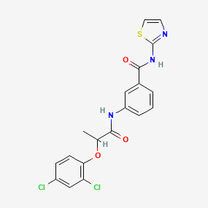 molecular formula C19H15Cl2N3O3S B4097795 3-{[2-(2,4-dichlorophenoxy)propanoyl]amino}-N-(1,3-thiazol-2-yl)benzamide 