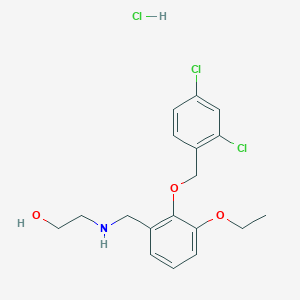 molecular formula C18H22Cl3NO3 B4097801 2-({2-[(2,4-dichlorobenzyl)oxy]-3-ethoxybenzyl}amino)ethanol hydrochloride 