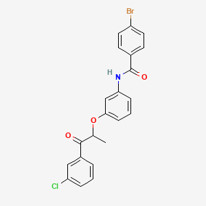 4-bromo-N-(3-{[1-(3-chlorophenyl)-1-oxopropan-2-yl]oxy}phenyl)benzamide